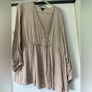 Torrid Brown Wrap Blouse Relaxed Tunic